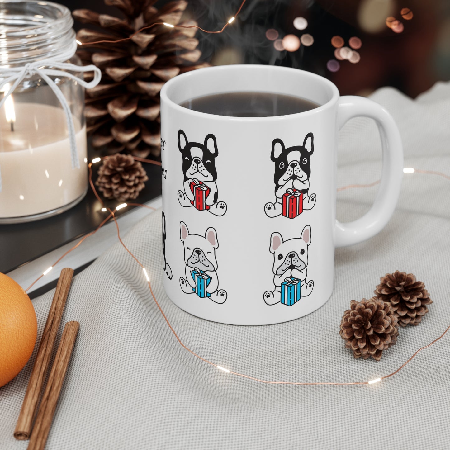 We loves Frenchies!! Ceramic Mug 11oz