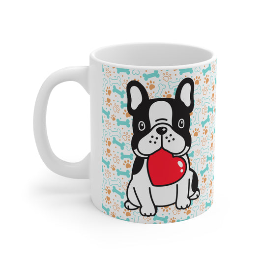 Frenchie kisses and coffee bliss!! Ceramic Mug 11oz