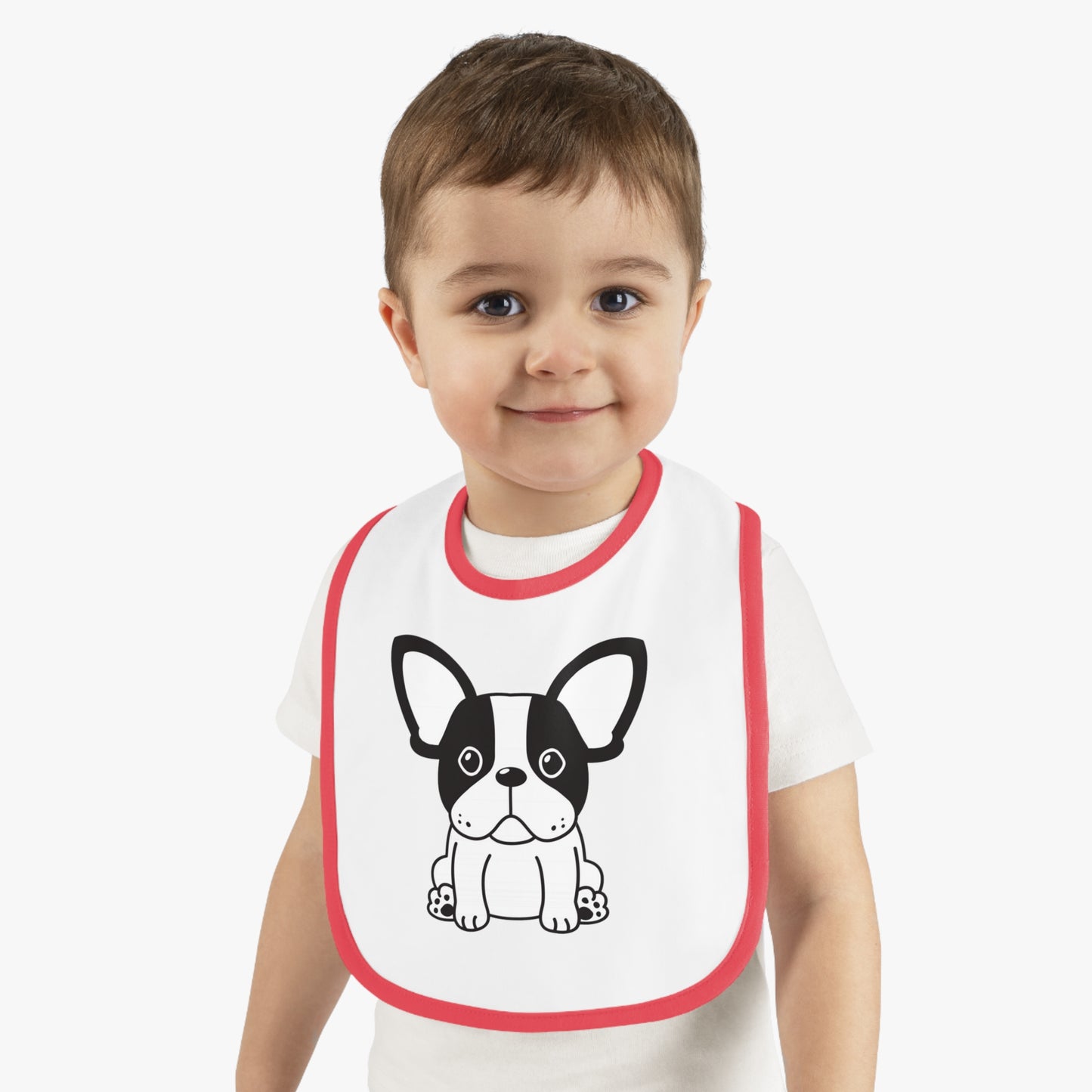 Frenchie lover  Baby Contrast Trim Jersey Bib