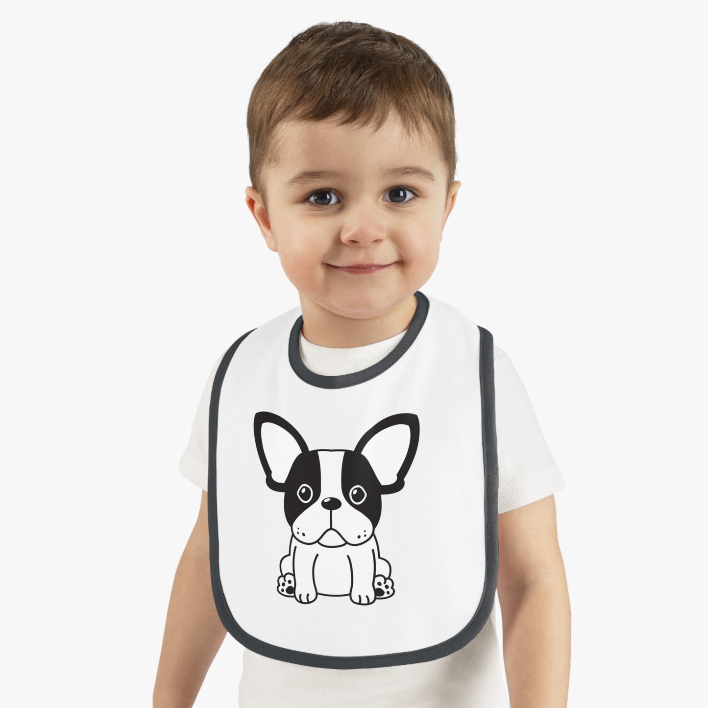 Frenchie lover  Baby Contrast Trim Jersey Bib