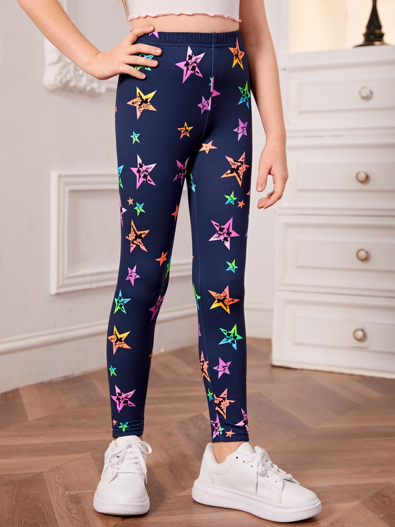 Star Print Leggings for Girls