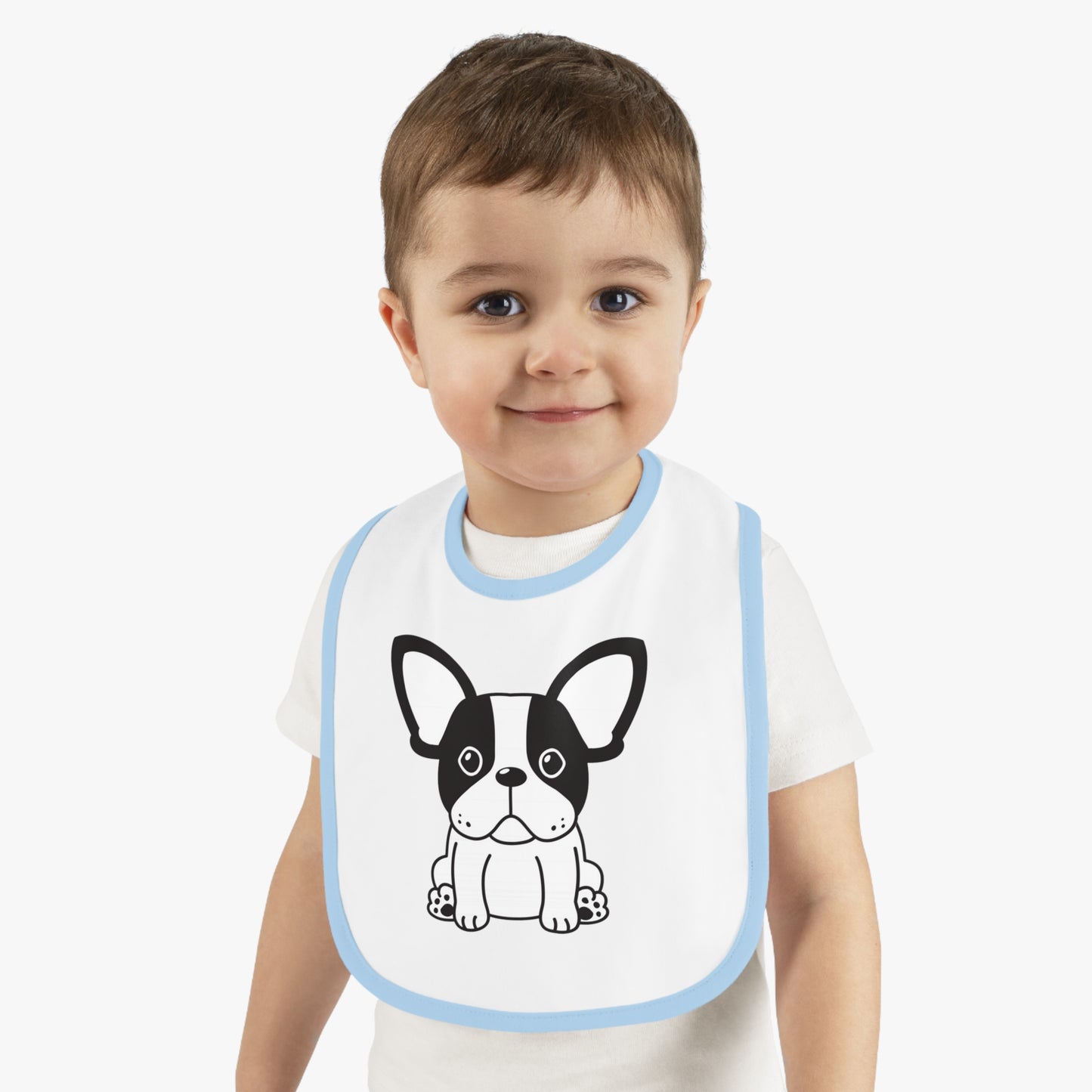 Frenchie lover  Baby Contrast Trim Jersey Bib