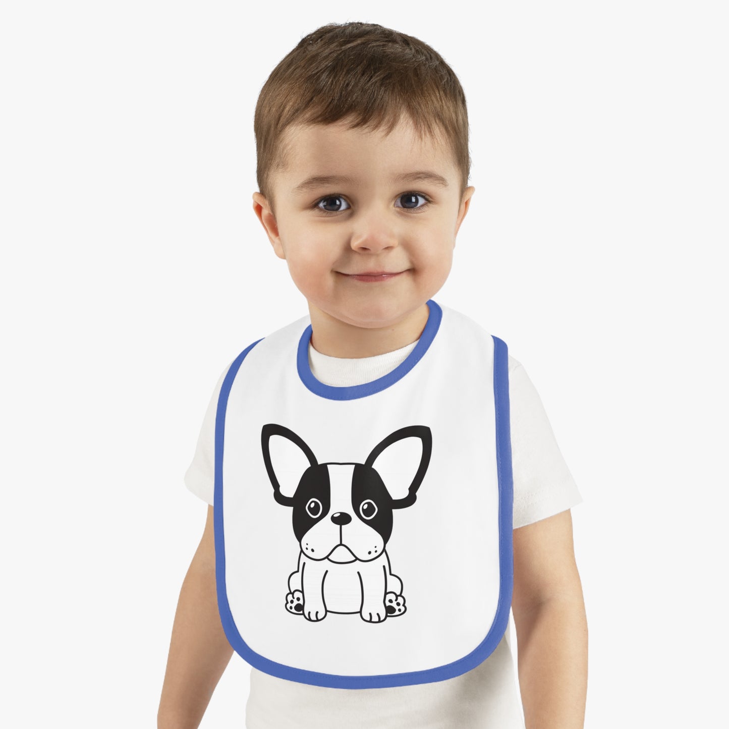 Frenchie lover  Baby Contrast Trim Jersey Bib