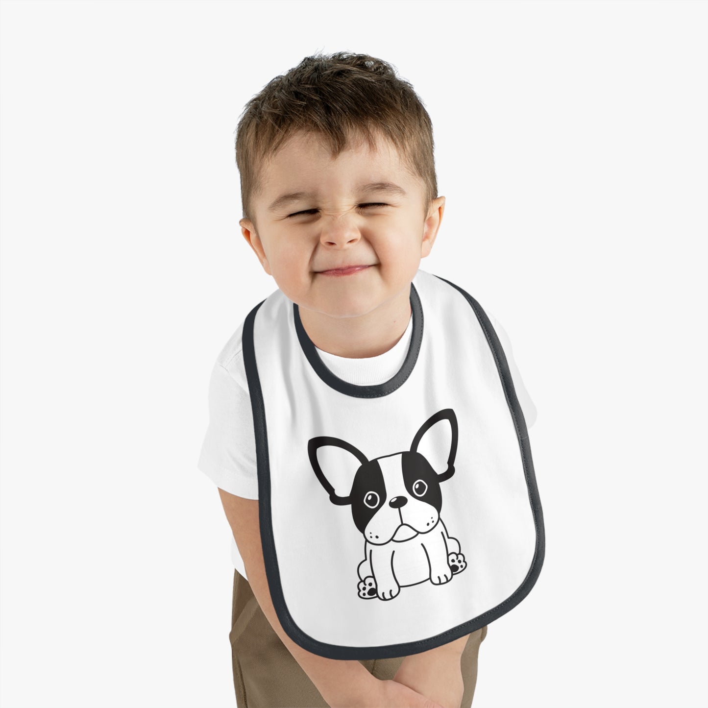 Frenchie lover  Baby Contrast Trim Jersey Bib