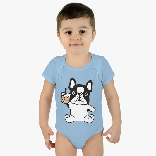 First Year of Frenchie Lover Infant Baby Rib Bodysuit