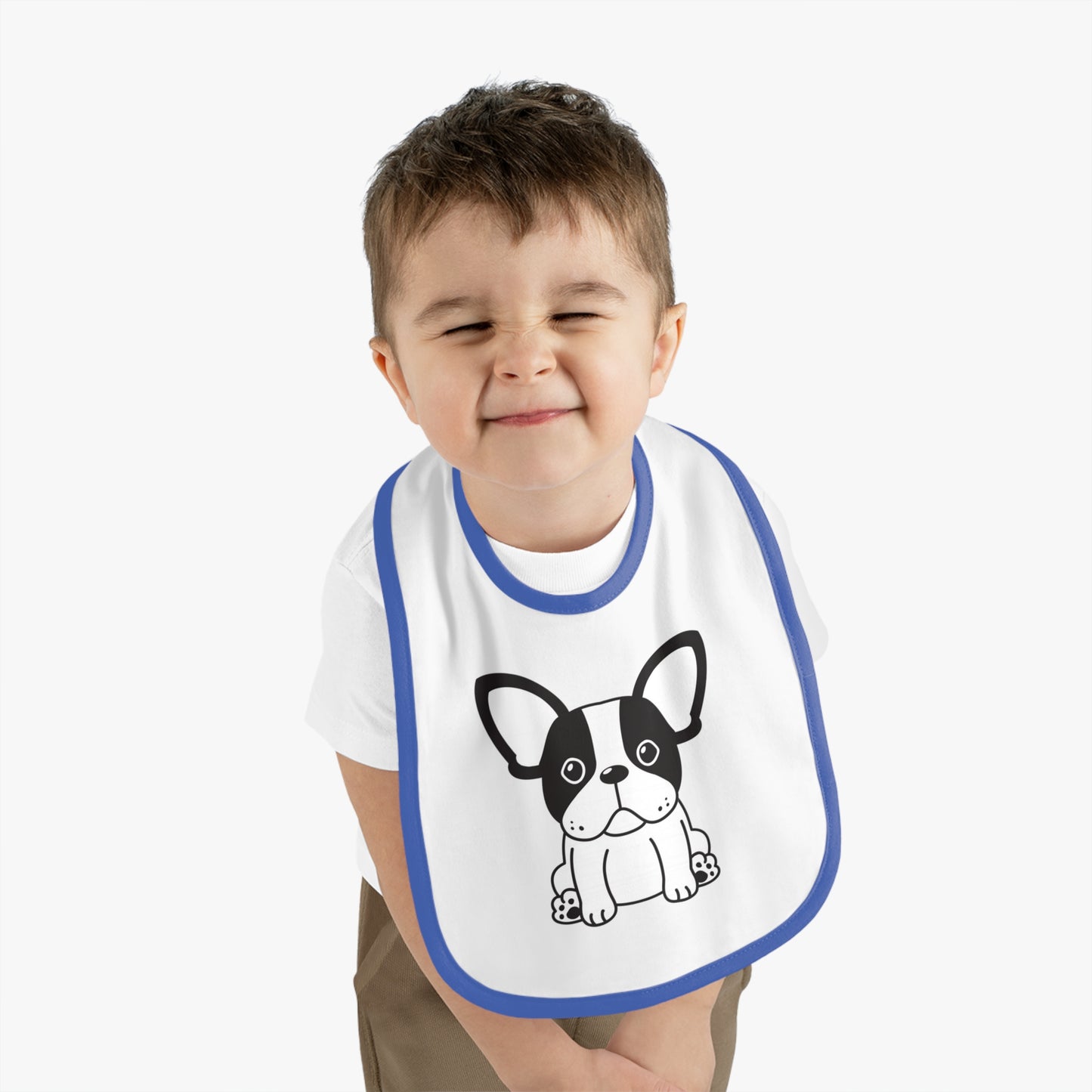 Frenchie lover  Baby Contrast Trim Jersey Bib