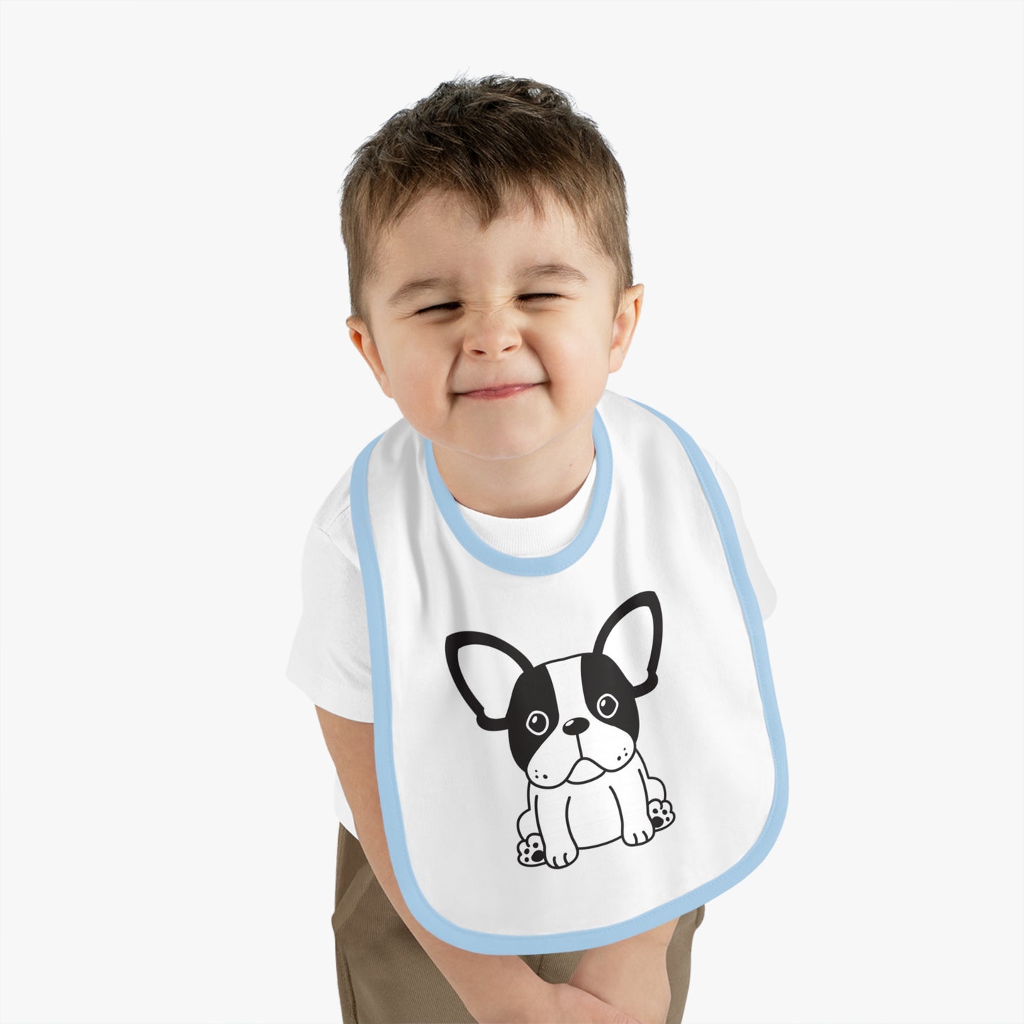 Frenchie lover  Baby Contrast Trim Jersey Bib