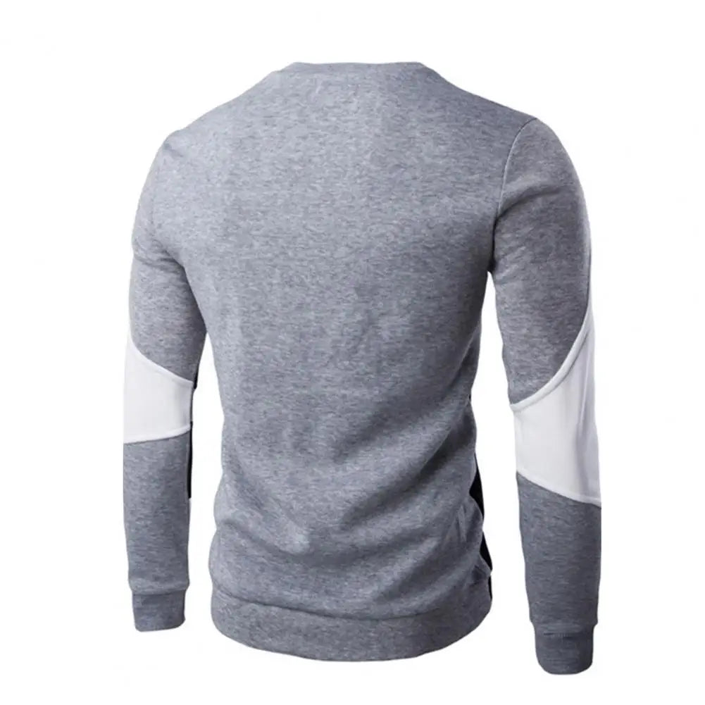 Men Sweatshirt Long Sleeve Round Neck Casual Thicken Warm Stylish Slim Sweaters Male Pullovers Autumn