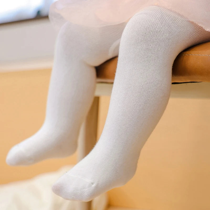 Elastic Waist Pantyhose for Baby Girls, in Solid Colors, Slim Fit Stockings perfect for Casual Daily Wear