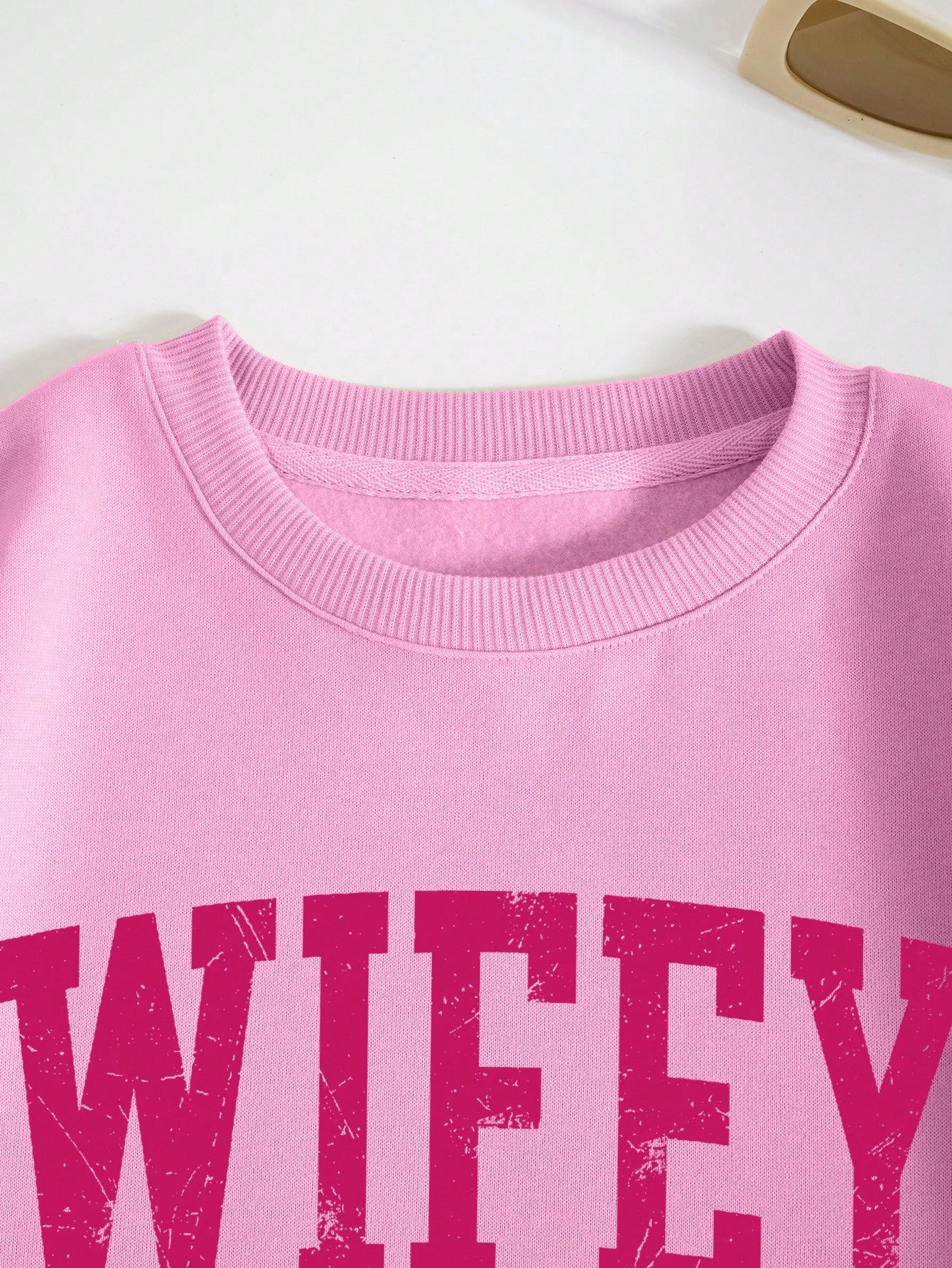 Crew Neck Sweatshirt for Women with Printed Letters