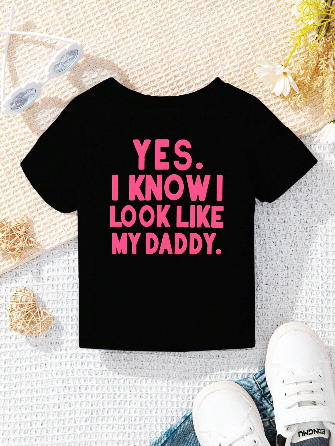 Baby Girls' Short Sleeve T-Shirt with Slogan Print